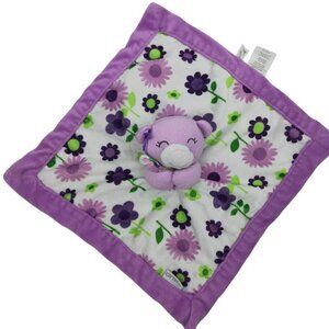 Carters Purple Flower Bear Plush Lovey Lovie Security Blanket Lilac Lavender